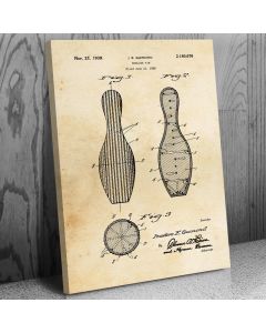 Bowling Pin Patent Canvas Print