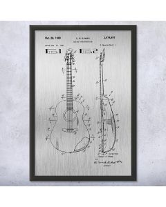 Acoustic Guitar Framed Patent Print
