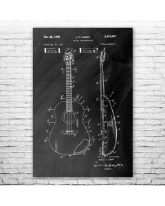Acoustic Guitar Patent Print Poster