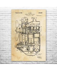 Henry Ford Car Engine Patent Print Poster