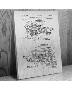 Chrysler 220 Slant Six Engine Canvas Patent Art Print Gift