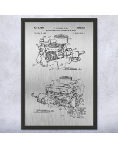 220 Slant Six Engine Framed Patent Print