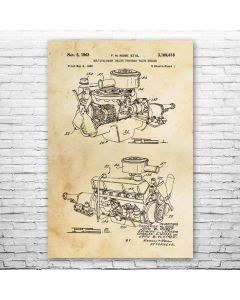 220 Slant Six Engine Patent Print Poster