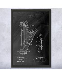 Harp Framed Patent Print