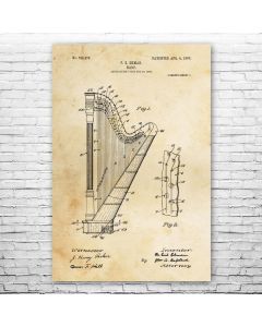 Harp Poster Patent Print