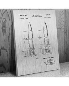 Wernher Von Braun Rocket Propelled Missile Canvas Patent Art Print