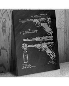 Luger Pistol Handgun Canvas Patent Art Print Gift