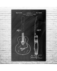 Acoustic Guitar Poster Patent Print