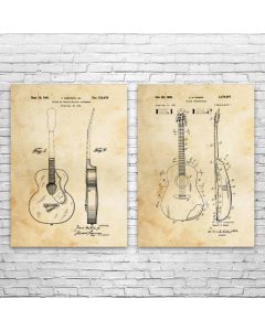 Acoustic Guitar Patent Prints Set of 2