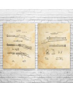 Hunting Rifle Patent Prints Set of 2