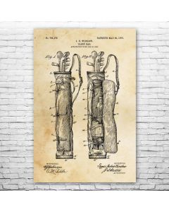 Golf Bag Patent Print Poster