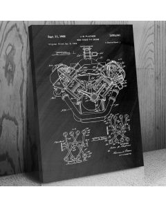 Chrysler 426 Hemi V8 Engine Canvas Patent Art Print Gift