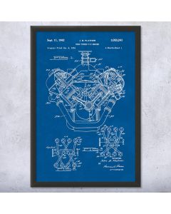V8 Engine Patent Framed Print