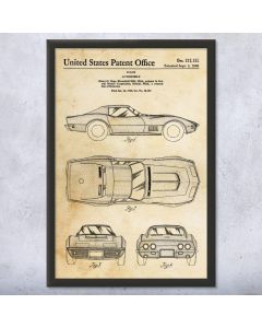 Mako Shark II Muscle Car Patent Framed Print