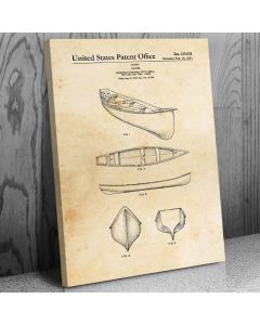 Canoe Kayak Paddle Boat Canvas Patent Art Print Gift