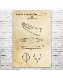 Kayak Canoe Poster Patent Print