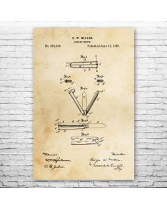Butterfly Knife Patent Print Poster