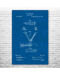 Butterfly Knife Poster Patent Print