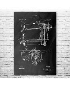 Sewing Machine Poster Patent Print