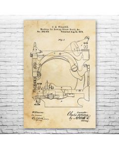 Straw Braid Sewing Machine Patent Print Poster