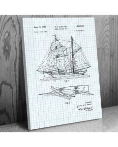 Model Sailing Ship Canvas Patent Art Print Gift