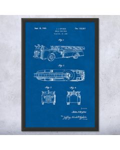 Aerial Fire Truck Patent Framed Print