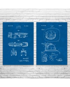 Fire Fighter Patent Prints Set of 2
