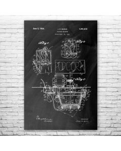 Popcorn Machine Poster Patent Print
