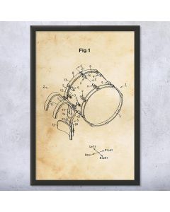 Marching Bass Drum Framed Patent Print