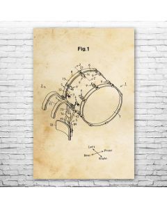 Marching Bass Drum Patent Print Poster