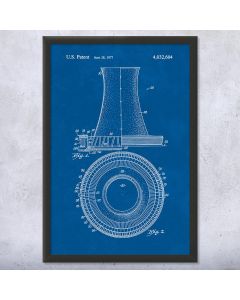 Nuclear Power Plant Cooling Tower Framed Patent Print