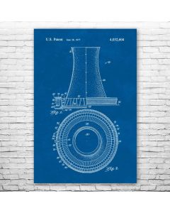 Nuclear Power Plant Cooling Tower Patent Print Poster