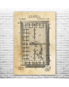 Bank Vault Door Patent Print Poster