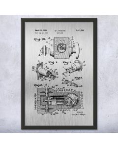 Deadbolt Door Lock Framed Patent Print