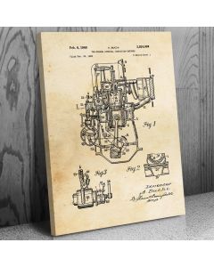 Buchi Two Stroke Engine Canvas Patent Art Print Gift