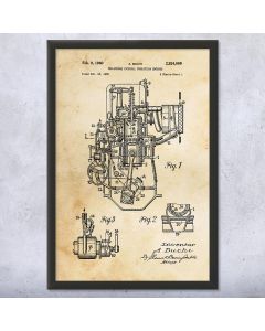 Buchi Two Stroke Engine Framed Patent Print
