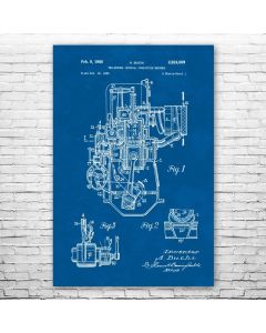 Buchi Two Stroke Engine Patent Print Poster