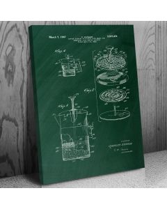French Press Coffee Maker Cafetiere Canvas Patent Art Print Gift