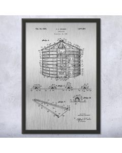 Grain Storage Bin Framed Patent Print