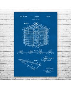 Grain Storage Bin Patent Print Poster