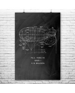 Barrager Balloon Poster Patent Print Wall Art Gift