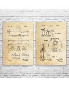 Drum Set Patent Prints Set of 2