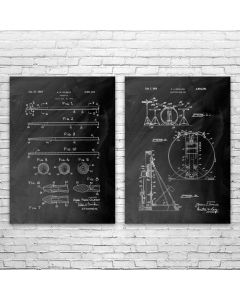 Drum Set Patent Prints Set of 2