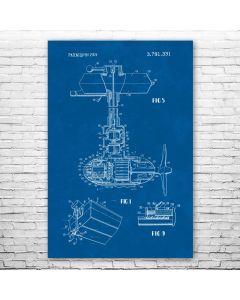 Electric Outboard Motor Patent Print Poster