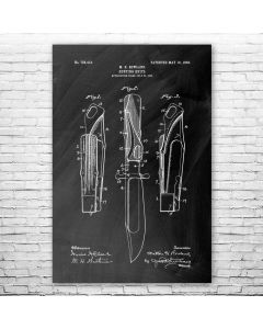 Hunting Knife Poster Patent Print