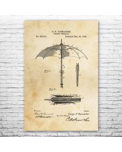 Folding Umbrella Patent Print Poster