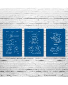 Barbecue BBQ Posters Set of 3