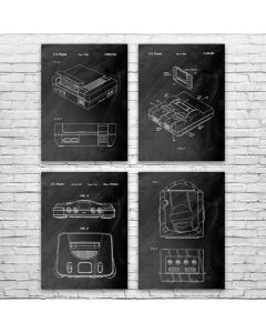 Video Game Console Posters Set of 4