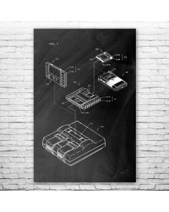 SNES Game Adapter Patent Print Poster
