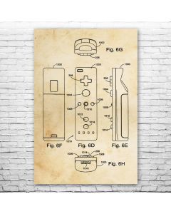 Video Game Controller Poster Patent Print